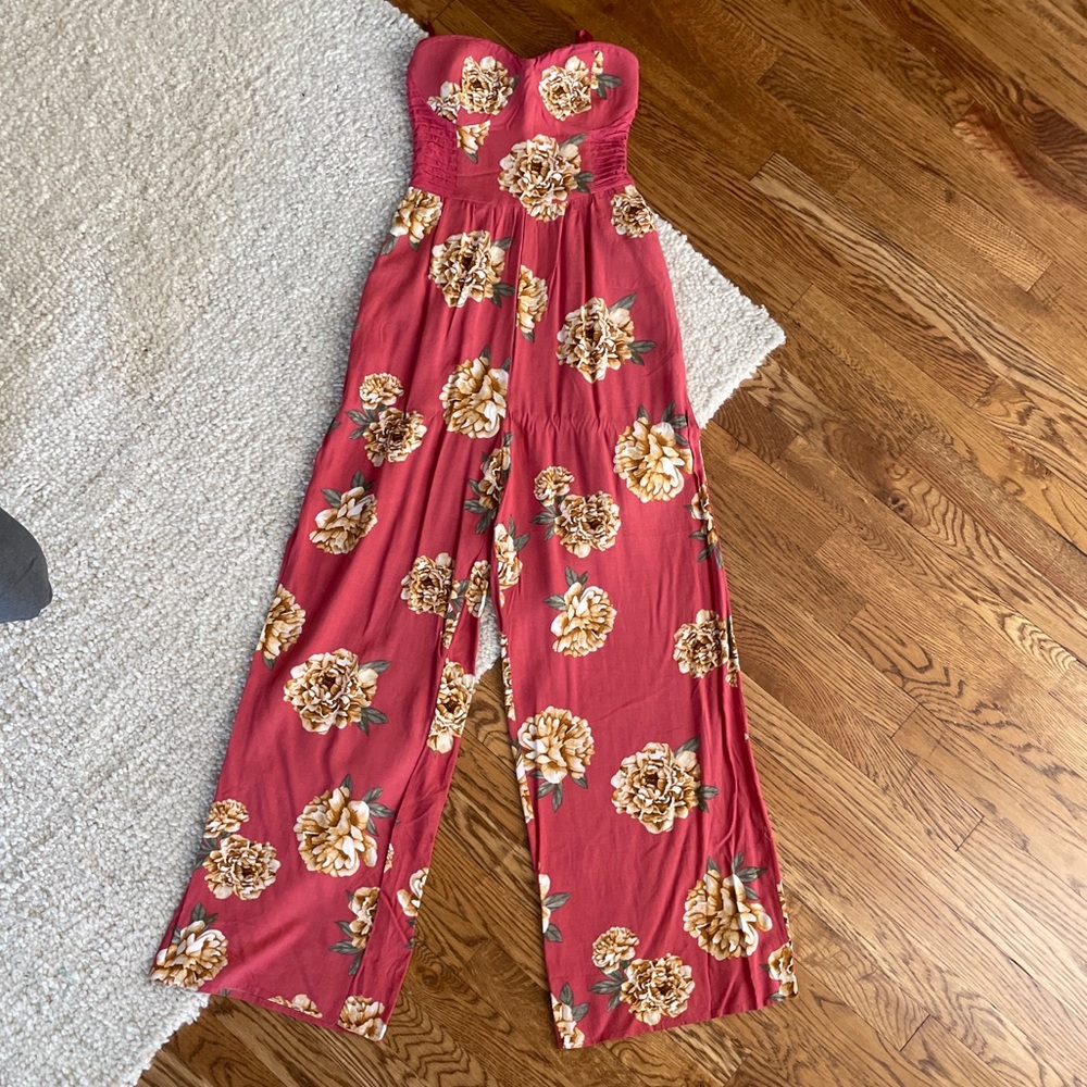 Band of Gypsies floral strapless jumpsuit